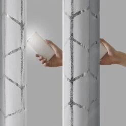 Hampton Park Raina 50" X 84" Top Curtain Panel In Grey And Silver 14 Hampton Park Raina 50" X 84" Top Curtain Panel In Grey And Silver -Home Decoration Series 59557280 6