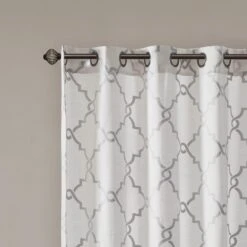 Hampton Park Saratoga 50" X 63" Top Window Curtain In Ivory -Home Decoration Series 59557397 5
