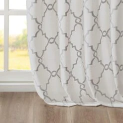 Hampton Park Saratoga 50" X 63" Top Window Curtain In Ivory -Home Decoration Series 59557397 6
