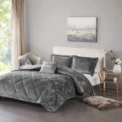 Hampton Park Felicia 3-Piece Twin/Twin XL Comforter Set In Grey 22 Hampton Park Felicia 3-Piece Twin/Twin XL Comforter Set In Grey -Home Decoration Series 59559641 10