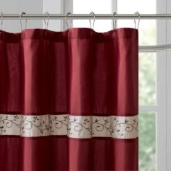 Hampton Park Serene 72" Shower Curtain In Red -Home Decoration Series 59560078 3