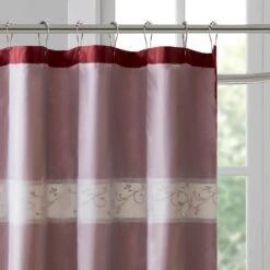 Hampton Park Serene 72" Shower Curtain In Red -Home Decoration Series 59560078 4
