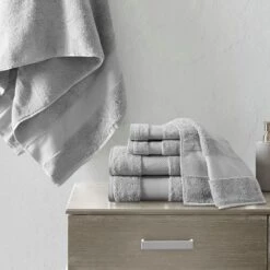 Hampton Park Turkish 6-Piece Bath Towel Set In Grey -Home Decoration Series 59560151 2