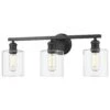 Golden Lighting Fisher 3-Light Bath Vanity In Matte Black -Home Decoration Series 59658716 1