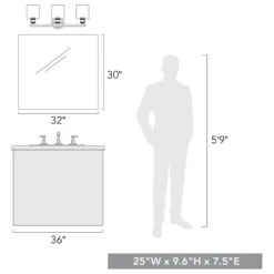 Golden Lighting Fisher 3-Light Bath Vanity In Matte Black -Home Decoration Series 59658716 5