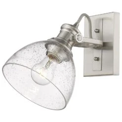 Golden Lighting Hines 1-Light Bath Vanity With Seeded Glass In Pewter -Home Decoration Series 59660126 3