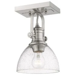 Golden Lighting Hines 1-Light Bath Vanity With Seeded Glass In Pewter -Home Decoration Series 59660126 4