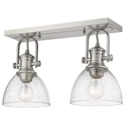 Golden Lighting Hines 2-Light Bath Vanity With Seeded Glass In Pewter -Home Decoration Series 59660134 4