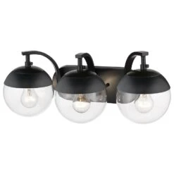 Golden Lighting Dixon 3-Light Bath Vanity In Matte Black