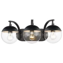 Golden Lighting Dixon 3-Light Bath Vanity In Matte Black -Home Decoration Series 59660621 3