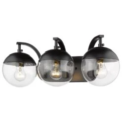 Golden Lighting Dixon 3-Light Bath Vanity In Matte Black -Home Decoration Series 59660621 4