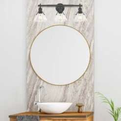 Golden Lighting Orwell 3-Light Bath Vanity With Clear Glass In Matte Black -Home Decoration Series 59660985 4