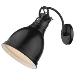 Golden Lighting Duncan 1-Light Wall Sconce In Matte Black