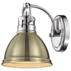 Golden Lighting Duncan 1-Light Bath Vanity In Chrome And Aged Brass