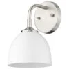 Golden Lighting Zoey 1-Light Wall Sconce In Pewter And White -Home Decoration Series 59663641 1