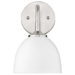 Golden Lighting Zoey 1-Light Wall Sconce In Pewter And White -Home Decoration Series 59663641 3