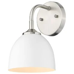 Golden Lighting Zoey 1-Light Wall Sconce In Pewter And White -Home Decoration Series 59663641 4