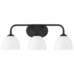 Golden Lighting Zoey 3-Light Bath Vanity In Matte Black -Home Decoration Series 59663674 2