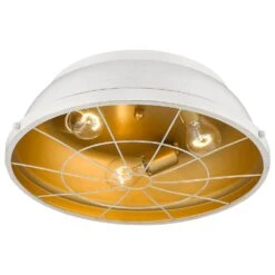 Golden Lighting Bartlett 16" Flush Mount In French White