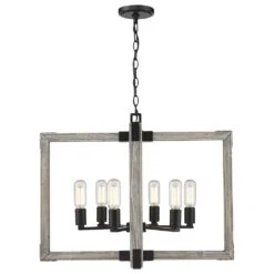 Golden Lighting Lowell 6-Light Chandelier In Matte Black