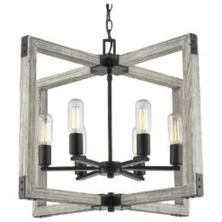 Golden Lighting Lowell 6-Light Chandelier In Matte Black -Home Decoration Series 59664078 3