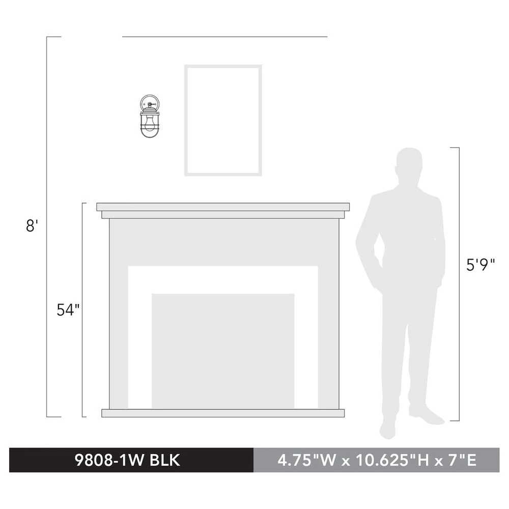 Golden Lighting Seaport 1-Light Wall Sconce In Matte Black 6 Golden Lighting Seaport 1-Light Wall Sconce In Matte Black - Image 4