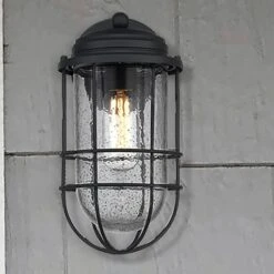 Golden Lighting Seaport Thin 1-Light Outdoor Wall Sconce In Natural Black -Home Decoration Series 59664615 2