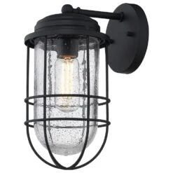 Golden Lighting Seaport Thin 1-Light Outdoor Wall Sconce In Natural Black -Home Decoration Series 59664615 3