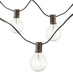 The Gerson Company 20' Electric Patio Light String In Brown And Clear - Set Of 2