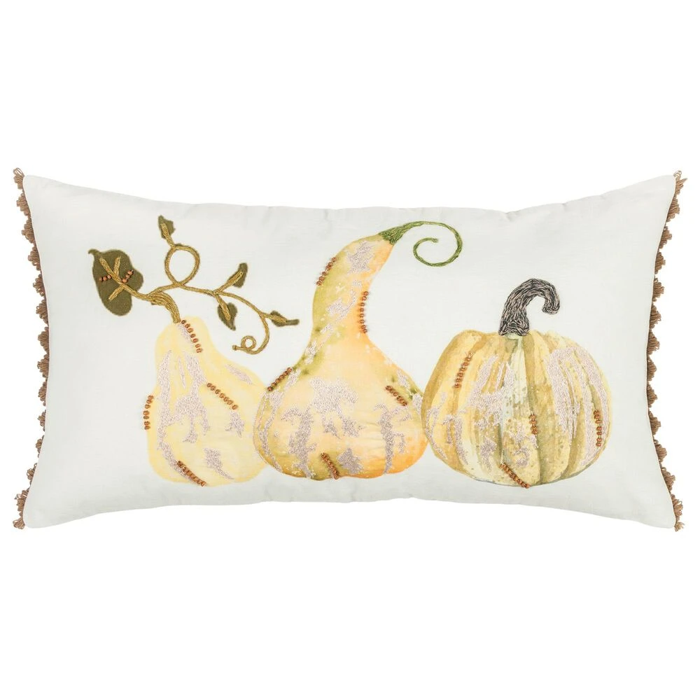 Rizzy Home Transitional Floral 14" X 26" Pillow In Multicolor 3 Rizzy Home Transitional Floral 14" X 26" Pillow In Multicolor