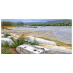 Timberlake Beata Czyzowska 'About Boats' 10" X 19" Canvas Art In Light Blue/Grey/White/Green -Home Decoration Series 59925412 3