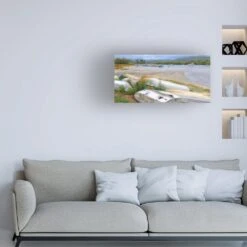 Timberlake Beata Czyzowska 'About Boats' 10" X 19" Canvas Art In Light Blue/Grey/White/Green -Home Decoration Series 59925412 5