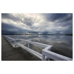 Timberlake Beata Czyzowska 'Moody Skies' 12" X 19" Canvas Art In Blue/Light Blue/White/Grey -Home Decoration Series 59927509 3