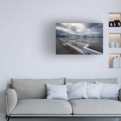 Timberlake Beata Czyzowska 'Moody Skies' 12" X 19" Canvas Art In Blue/Light Blue/White/Grey -Home Decoration Series 59927509 4