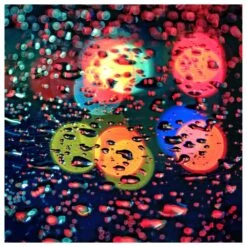 Timberlake Beata Czyzowska 'Rainy Abstract' 14" X 14" Canvas Art In Black/Orange/Pink/Red/Wine -Home Decoration Series 59928291 3