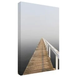 Timberlake Beata Czyzowska 'To Neverland' 19" X 12" Canvas Art In White/Tan/Grey/Black