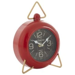 Maple And Jade Table Clock In Bright Red And Gold