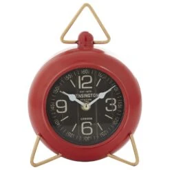 Maple And Jade Table Clock In Bright Red And Gold -Home Decoration Series 60021292 4