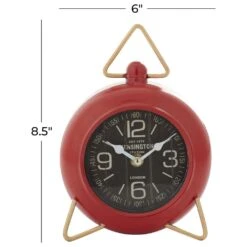 Maple And Jade Table Clock In Bright Red And Gold -Home Decoration Series 60021292 7