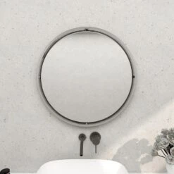 Maple And Jade 30" Round Wall Mirror In Glossy Silver -Home Decoration Series 60023231 11