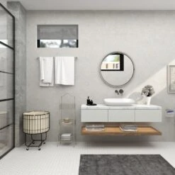 Maple And Jade 30" Round Wall Mirror In Glossy Silver -Home Decoration Series 60023231 16