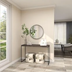 Maple And Jade 30" Round Wall Mirror In Glossy Silver -Home Decoration Series 60023231 18