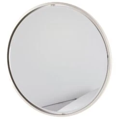 Maple And Jade 30" Round Wall Mirror In Glossy Silver -Home Decoration Series 60023231 6