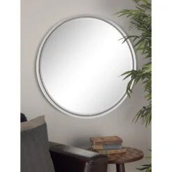Maple And Jade 30" Round Wall Mirror In Glossy Silver -Home Decoration Series 60023231 7