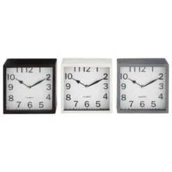 Maple And Jade Square Traditional Table Clock In Multicolor (Set Of 3) 11 Maple And Jade Square Traditional Table Clock In Multicolor (Set Of 3) -Home Decoration Series 60023256 4