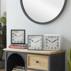 Maple And Jade Square Traditional Table Clock In Multicolor (Set Of 3) 12 Maple And Jade Square Traditional Table Clock In Multicolor (Set Of 3) -Home Decoration Series 60023256 5