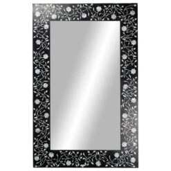 Maple And Jade 30" X 47" Wall Mirror In Black And White