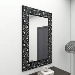 Maple And Jade 30" X 47" Wall Mirror In Black And White -Home Decoration Series 60023421 16