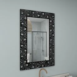 Maple And Jade 30" X 47" Wall Mirror In Black And White -Home Decoration Series 60023421 17