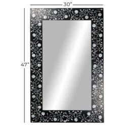 Maple And Jade 30" X 47" Wall Mirror In Black And White -Home Decoration Series 60023421 6